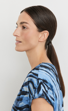 Load image into Gallery viewer, GERRY WEBER&lt;BR&gt;
Patterned Short Sleeve Shirt with Material Patch&lt;BR&gt;
Blue/White&lt;BR&gt;

