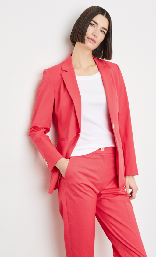 GERRY WEBER<BR>
Classic Blazer with Stretch Comfort<BR>
Watermelon<BR>