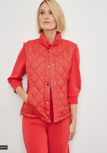 Load image into Gallery viewer, GERRY WEBER&lt;BR&gt;
Quilted Vest with Stand Up Collar&lt;BR&gt;
Hisbiscus&lt;BR&gt;
