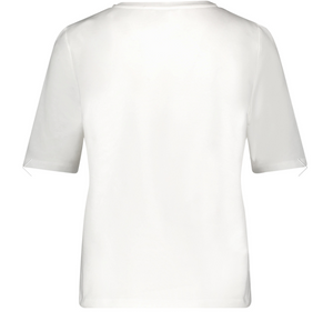 GERRY WEBER<BR>
Soft T-shirt with a Sequin Trim<BR>
Cream<BR>