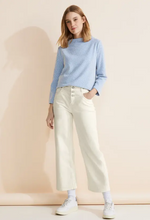 Load image into Gallery viewer, STREET ONE&lt;BR&gt;
Casual Fit Denim Culotte Trousers&lt;BR&gt;
Ecru White&lt;BR&gt;
