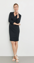 Load image into Gallery viewer, GERRY WEBER&lt;BR&gt;
Elegant Dress with Draped Neck&lt;BR&gt;
Navy&lt;BR&gt;
