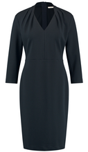 Load image into Gallery viewer, GERRY WEBER&lt;BR&gt;
Elegant Dress with Draped Neck&lt;BR&gt;
Navy&lt;BR&gt;
