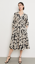 Load image into Gallery viewer, GERRY WEBER&lt;BR&gt;
A Line Dress with Waist Band&lt;BR&gt;
Black/Cream&lt;BR&gt;
