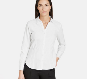 GERRY WEBER<BR>
Long Sleeve Shirt Blouse<BR>
White<BR>