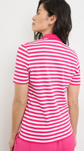 Load image into Gallery viewer, GERRY WEBER&lt;BR&gt;
Striped Polo Shirt&lt;BR&gt;
Coral/White&lt;BR&gt;
