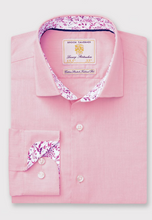 Load image into Gallery viewer, BROOK TAVERNER&lt;BR&gt;
Regular and Tailored Fit Pink Herringbone Cotton Stretch Shirt&lt;BR&gt;
Pink&lt;BR&gt;
