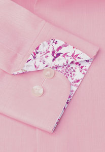 BROOK TAVERNER<BR>
Regular and Tailored Fit Pink Herringbone Cotton Stretch Shirt<BR>
Pink<BR>
