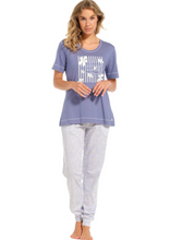 Load image into Gallery viewer, PASTUNETTE&lt;BR&gt;
Short Sleeve Pyjama&lt;BR&gt;
Blue&lt;BR&gt;
