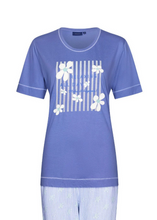 Load image into Gallery viewer, PASTUNETTE&lt;BR&gt;
Short Sleeve Pyjama&lt;BR&gt;
Blue&lt;BR&gt;
