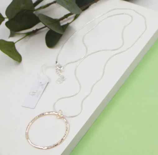 SARAH TEMPEST 2 Tone Circles Necklace