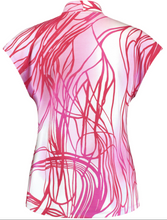 Load image into Gallery viewer, TAIFUN&lt;BR&gt;
Print Top with V Neckline&lt;BR&gt;
Red&lt;BR&gt;
