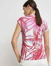 Load image into Gallery viewer, TAIFUN&lt;BR&gt;
Print Top with V Neckline&lt;BR&gt;
Red&lt;BR&gt;
