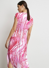 Load image into Gallery viewer, TAIFUN&lt;BR&gt;
Shirt Dress with Long Side&lt;BR&gt;
Red/Pink&lt;BR&gt;
