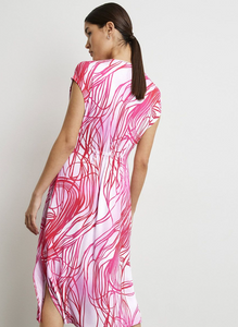 TAIFUN<BR>
Shirt Dress with Long Side<BR>
Red/Pink<BR>