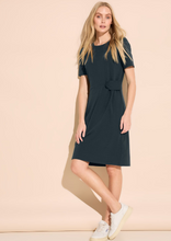 Load image into Gallery viewer, STREET ONE&lt;BR&gt;
Dress with Knot Details&lt;BR&gt;
Navy/Teal&lt;BR&gt;
