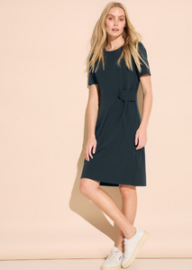 STREET ONE<BR>
Dress with Knot Details<BR>
Navy/Teal<BR>