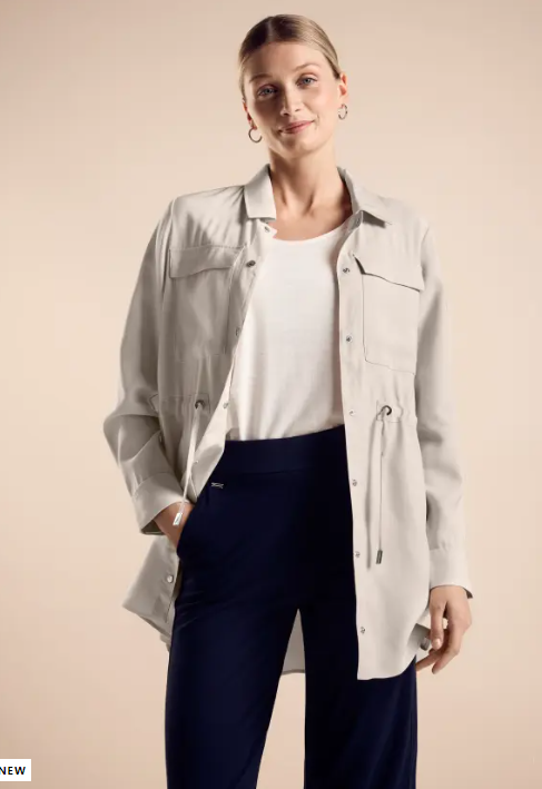 STREET ONE<BR>
Blouse Jacket with Drawstring<BR>
Sand<BR>