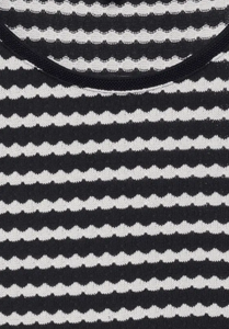 STREET ONE<BR>
T Shirt with Knitted Look<BR>
Black<BR>