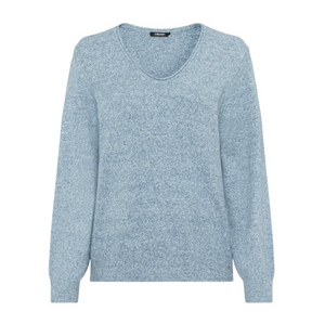 OLSEN<BR>
Long Sleeve Knit Jumper in Henry Fit<BR>
Blue<BR>