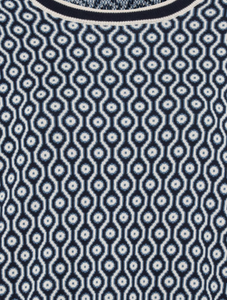 OLSEN<BR>
All over Print Jumper in Henry Fit<BR>
Navy Ink<BR>