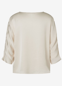 MORE AND MORE<BR>
Satin Blouse<BR>
Powder Cream<BR>