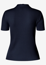 Load image into Gallery viewer, MORE AND MORE&lt;BR&gt;
Ribbed Turtleneck Knit Sweater&lt;BR&gt;
Navy&lt;BR&gt;

