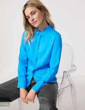 Load image into Gallery viewer, TAIFUN&lt;BR&gt;
Shirt Blouse with Subtle Shimmer&lt;BR&gt;
Turquoise&lt;BR&gt;
