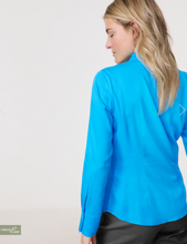 Load image into Gallery viewer, TAIFUN&lt;BR&gt;
Shirt Blouse with Subtle Shimmer&lt;BR&gt;
Turquoise&lt;BR&gt;
