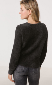 TAIFUN<BR>
Fluffy Jumper with a Jacquard Pattern<BR>
Black<BR>