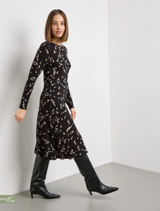 TAIFUN<BR>
Print Dress<BR>
Black<BR>