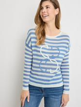 Load image into Gallery viewer, GERRY WEBER&lt;BR&gt;
Knit Jumper&lt;BR&gt;
Blue/White&lt;BR&gt;
