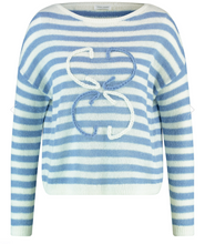 Load image into Gallery viewer, GERRY WEBER&lt;BR&gt;
Knit Jumper&lt;BR&gt;
Blue/White&lt;BR&gt;
