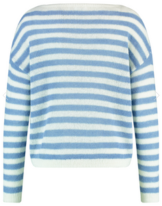 GERRY WEBER<BR>
Knit Jumper<BR>
Blue/White<BR>