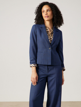 Load image into Gallery viewer, GERRY WEBER&lt;BR&gt;
Fitted Blazer with Stripes&lt;BR&gt;
Blue&lt;BR&gt;
