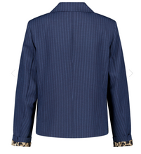 Load image into Gallery viewer, GERRY WEBER&lt;BR&gt;
Fitted Blazer with Stripes&lt;BR&gt;
Blue&lt;BR&gt;
