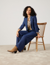 Load image into Gallery viewer, GERRY WEBER&lt;BR&gt;
Fitted Blazer with Stripes&lt;BR&gt;
Blue&lt;BR&gt;
