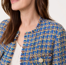 Load image into Gallery viewer, GERRY WEBER&lt;BR&gt;
Boucle Jacket&lt;BR&gt;
Blue&lt;BR&gt;
