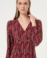 Load image into Gallery viewer, SURKANA&lt;BR&gt;
Printed Long Dress&lt;BR&gt;
Maroon&lt;BR&gt;
