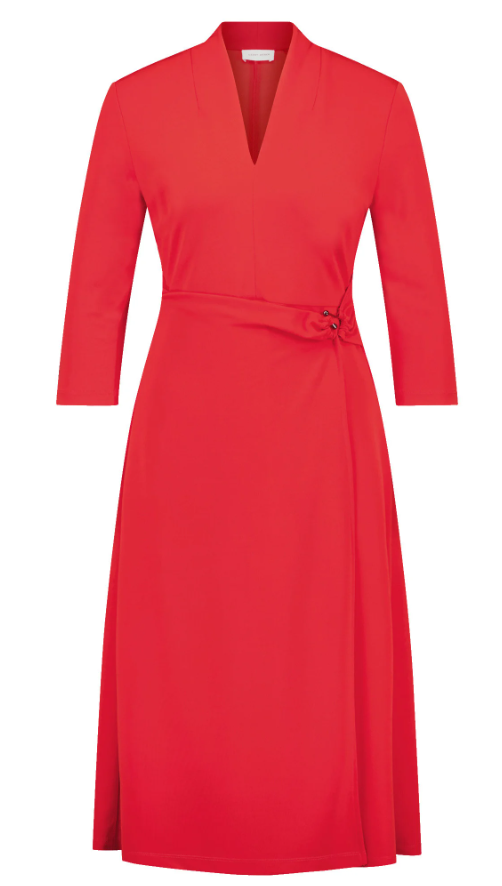 gerry weber red dress Gerry Weber Women's Bodycon Rib Knit Half Sleeve 3/4 Sleeve Plain Knee-Length Dress, Lipstick : Amazon.de: Fashion