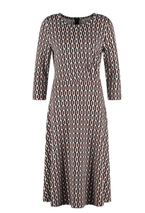 GERRY WEBER<BR>
Jersey Print Dress<BR>
Black/Sand<BR>
