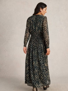 WHITE STUFF<BR>
Edie Spot Maxi Dress<BR>
Black<BR>