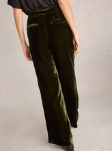 Load image into Gallery viewer, WHITE STUFF&lt;BR&gt;
Belle Velvet Wide Leg Trousers&lt;BR&gt;
Khaki&lt;BR&gt;
