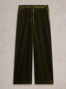 WHITE STUFF<BR>
Belle Velvet Wide Leg Trousers<BR>
Khaki<BR>