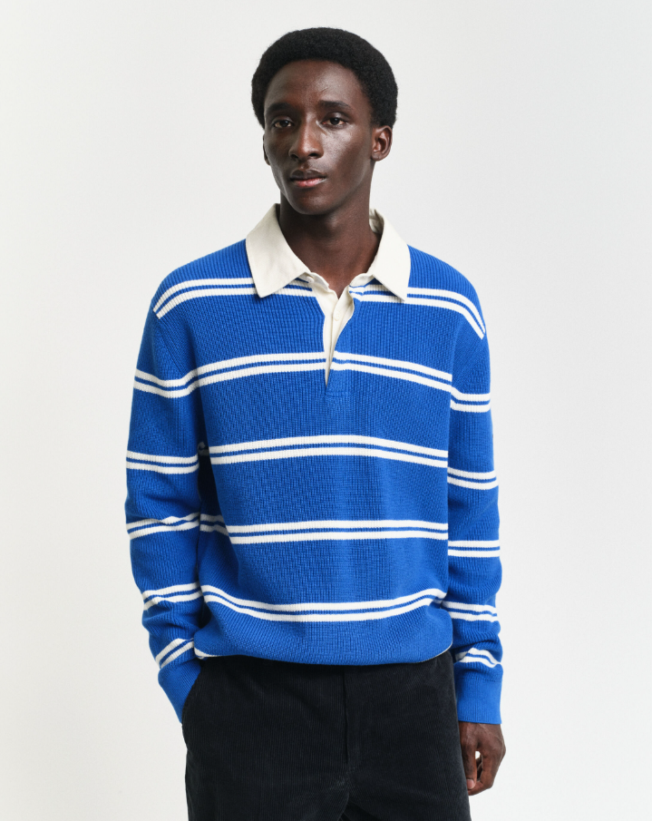 GANT<BR>
Ribbed Cotton RugbyShirt<BR>
447<BR>