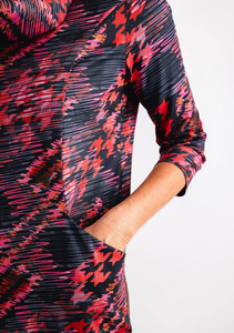 AVALON<BR>
Pia Dress with Snood<BR>
Red<BR>