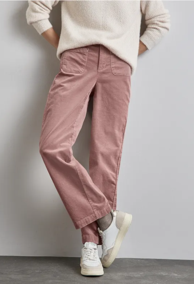 STREET ONE<BR>
Cord Trousers<BR>
Pink<BR>