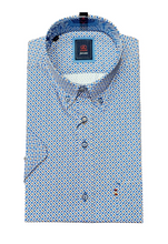 Load image into Gallery viewer, ANDRE MENSWEAR&lt;BR&gt;
Munich Short Sleeve Shirt&lt;BR&gt;
Rose, Ecru&lt;BR&gt;

