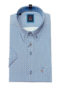 ANDRE MENSWEAR<BR>
Munich Short Sleeve Shirt<BR>
Rose, Ecru<BR>