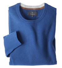 Load image into Gallery viewer, VEDONEIRE&lt;BR&gt;
Men&#39;s Textured Crew Neck Jumper&lt;BR&gt;
Elemental Blue, Tranquil Blue, Nephrite&lt;BR&gt;
